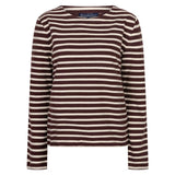 Red Button women's burgundy and creme striped long sleeve top
