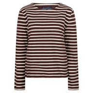 Red Button women's burgundy and creme striped long sleeve top