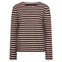 Red Button women's burgundy and creme striped long sleeve top