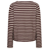 Red Button women's burgundy and creme striped long sleeve top
