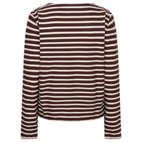Red Button women's burgundy and creme striped long sleeve top