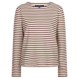Red Button women's creme and dark berry striped long sleeve top