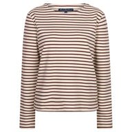 Red Button women's creme and dark berry striped long sleeve top