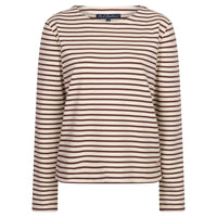 Red Button women's creme and dark berry striped long sleeve top