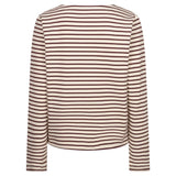 Red Button women's creme and dark berry striped long sleeve top