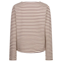 Red Button women's creme and dark berry striped long sleeve top