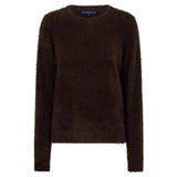 Red Button women's espresso brown fuzzy knit jumper with round neck
