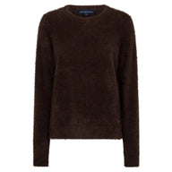 Red Button women's espresso brown fuzzy knit jumper with round neck