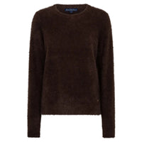 Red Button women's espresso brown fuzzy knit jumper with round neck