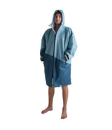 Dryrobe Adults Advance Long Sleeve Contrast Changing Robe Blue/Light Grey