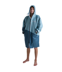 Dryrobe Adults Advance Long Sleeve Contrast Changing Robe Blue/Light Grey