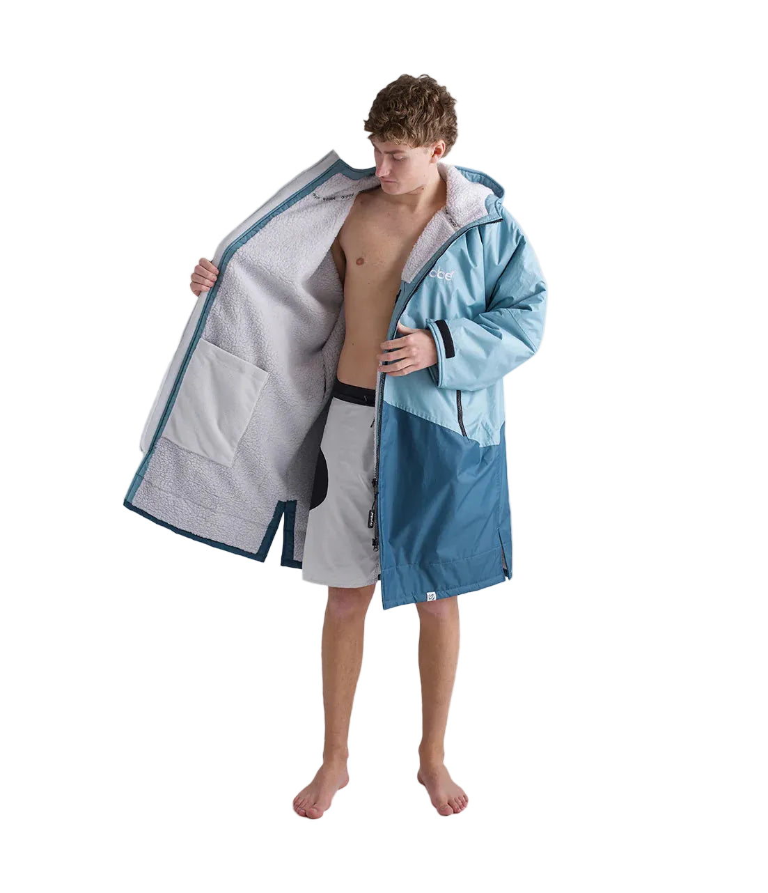 Dryrobe Adults Advance Long Sleeve Contrast Changing Robe Blue/Light Grey