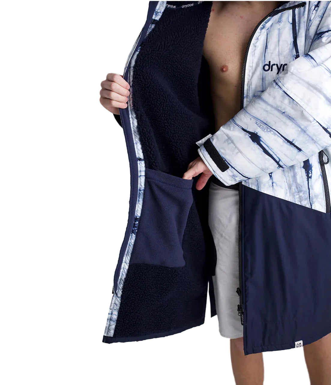 Dryrobe Adults Advance Long Sleeve Contrast Changing Robe Batik/Blue