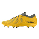 Under Armour kids' grey and yellow synthetic leather boot