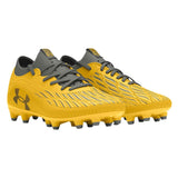 Under Armour kids' grey and yellow synthetic leather boot