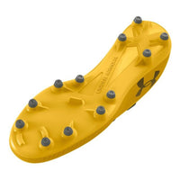 Under Armour kids' grey and yellow synthetic leather boot