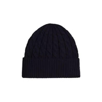 Tommy Hilfiger Womens Monogram Cable Knit Beanie Space Blue