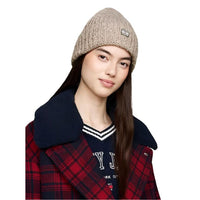 Tommy Hilfiger Womens City Chunky Knit Beanie With Wool Drifty Dunes