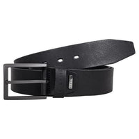 Bugatti men's black leather belt with buckle