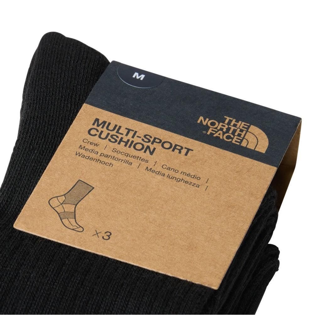 The North Face Unisex Socks 3 Pack Sport Cush Crew Black
