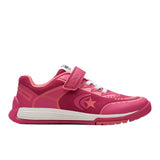 Clarks girls' pink lace-up trainer
