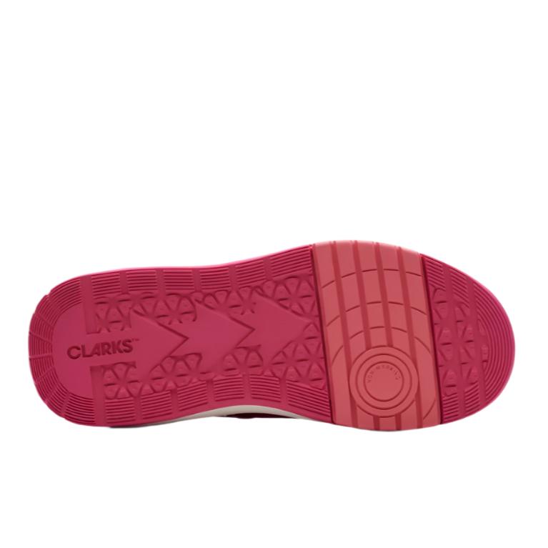 Clarks girls' pink lace-up trainer