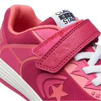 Clarks girls' pink lace-up trainer