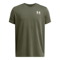 Under Armour Boys T-Shirt Icon Taped SS Marine OD Green/White