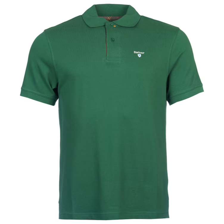 Barbour Mens Polo Tartan Pique Racing Green