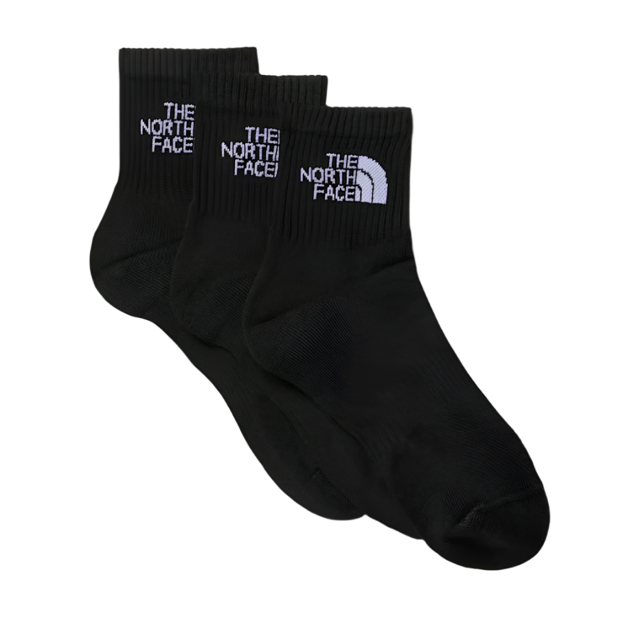 The North Face Unisex Socks 3 Pack Sport Cush Quarter TNF Black