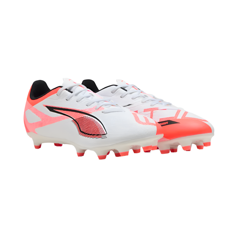Puma Adults Football Boots Ultra 5 Play FG/AG White/Black/Glowing Red