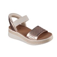 Skechers women's gold synthetic leather slip-on sandal