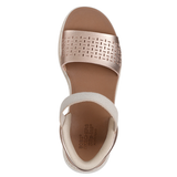 Skechers women's gold synthetic leather slip-on sandal