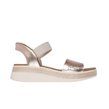 Skechers women's gold synthetic leather slip-on sandal