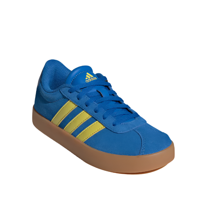 Adidas kids' blue leather lace-up trainer