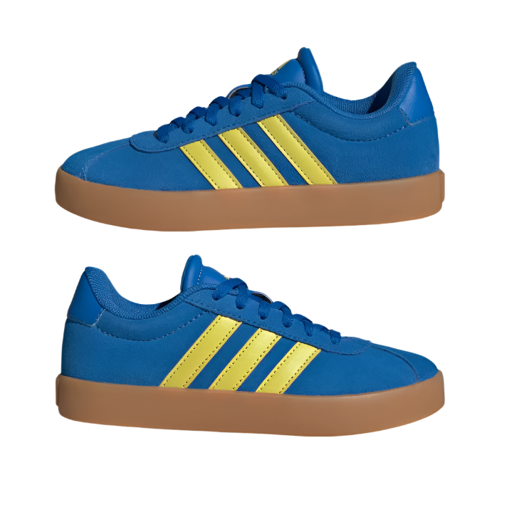 Adidas kids' blue leather lace-up trainer