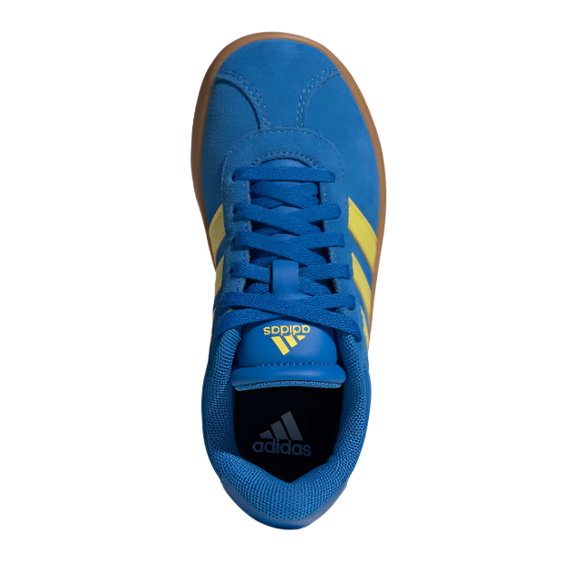 Adidas kids' blue leather lace-up trainer