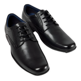 Pod boys' black leather lace-up shoe