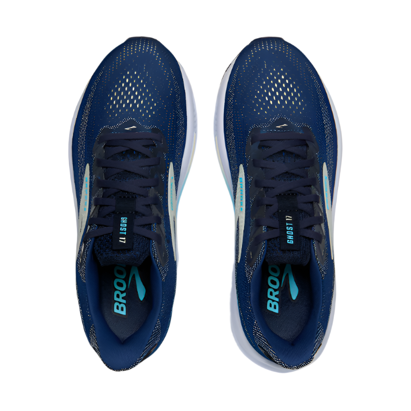 Brooks Womens Trainer Ghost 17 Wide Navy/Green/Turquoise
