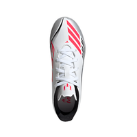 Adidas Junior Football Boot F50 Messi Club J Cloud White/Lucid Red/Silver Metallic