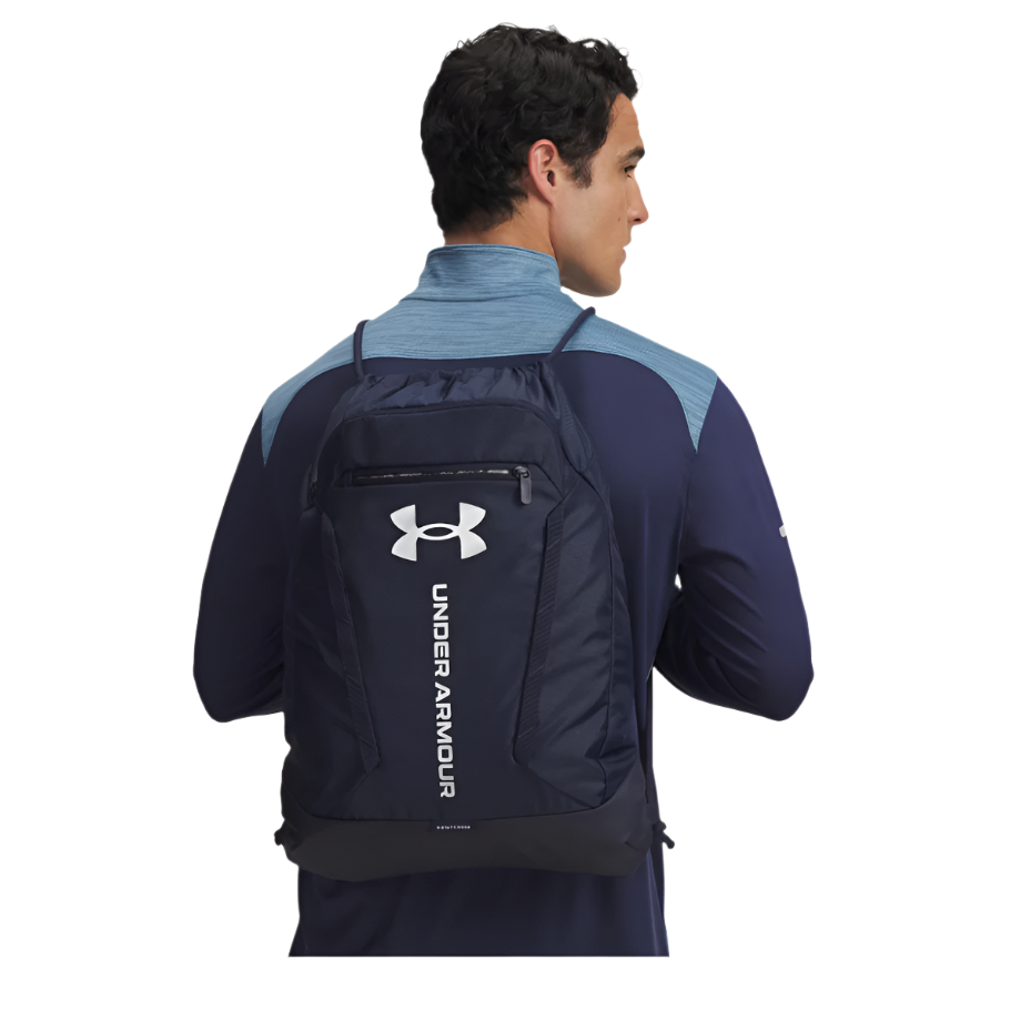 Under Armour Unisex Bag UA Hustle Sackpack Navy/Metallic Silver