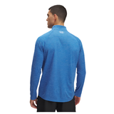 Under Armour Mens Top Tech Textured ½ Zip Blue Atlantis/White