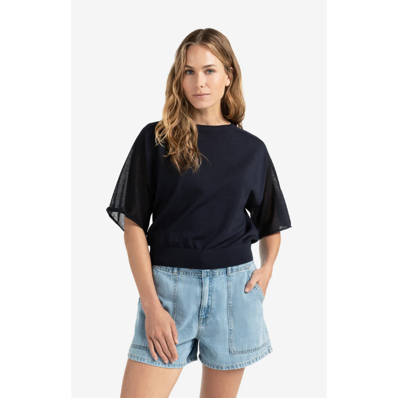 YAYA Womens T-Shirt 01-000475-506 Total Eclipse Blue