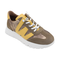 Wonders Womens Trainer A-2476 Taupe/Yellow