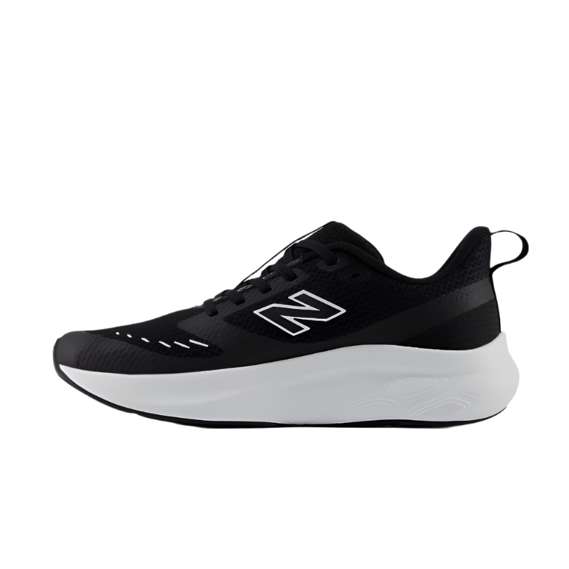 New Balance boys' black textile trainer