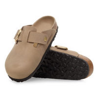 Birkenstock Womens Sandal Boston Big Buckle Tobacco Brown