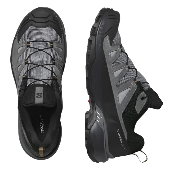 Salomon men's black leather trainer