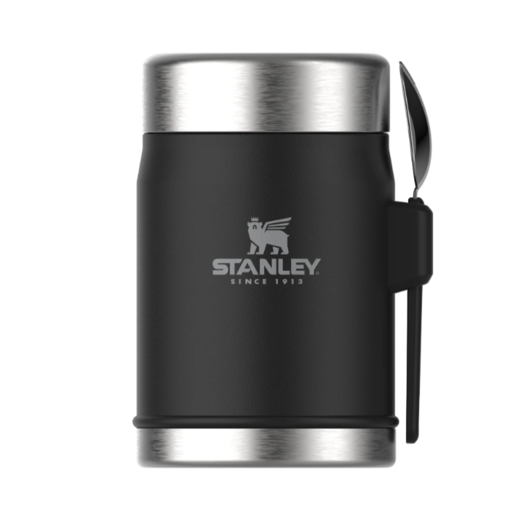Stanley Legendary Classic Food Jar & Spork 14oz Matte Black Pebble