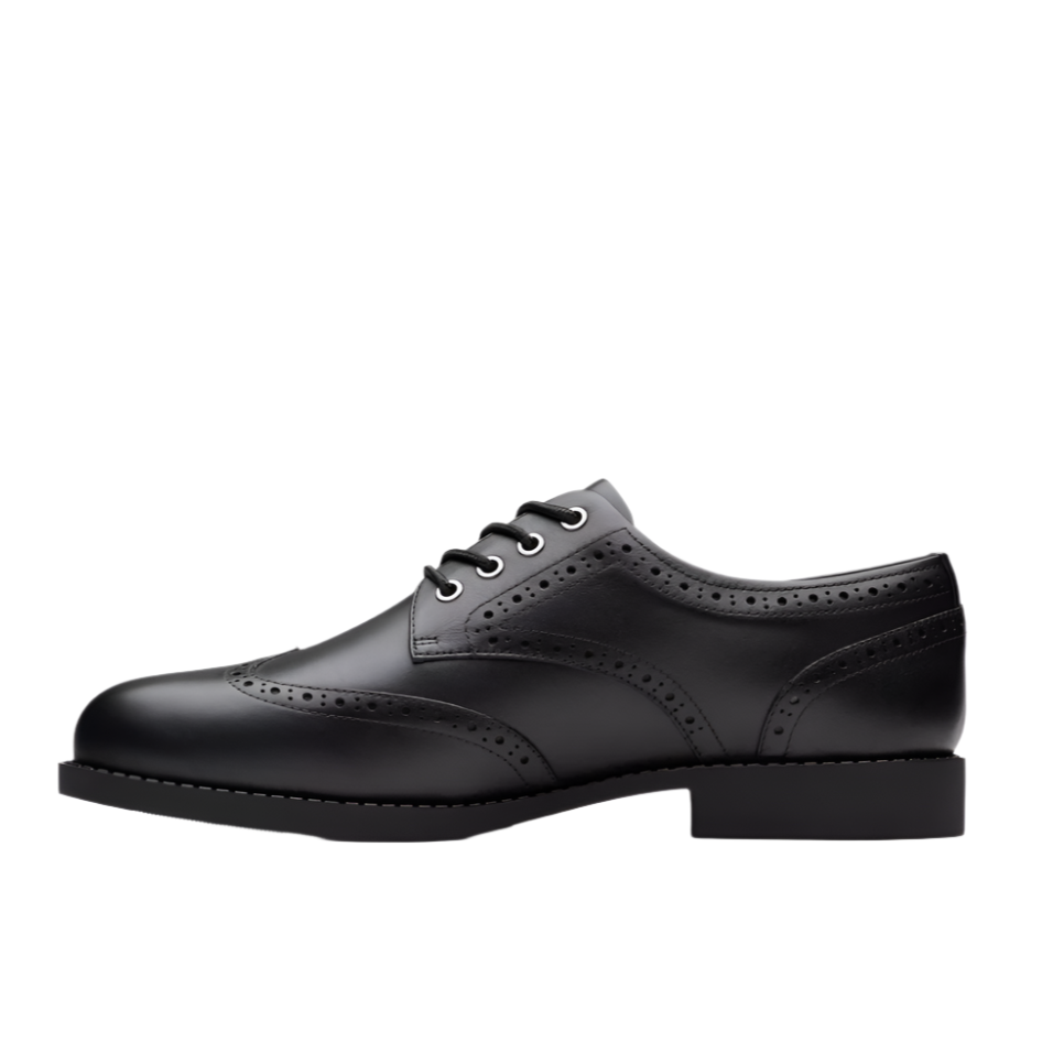 Clarks Girls School Shoe Tapa Pure Y. Black Leather