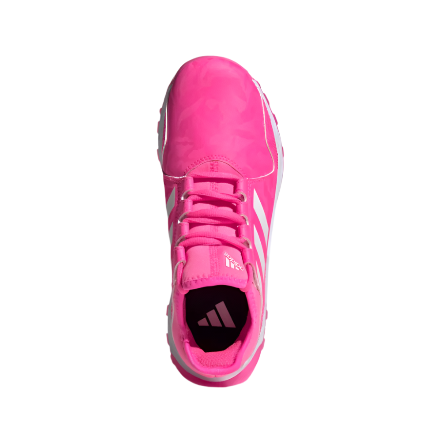 Adidas kids' white and pink lace-up trainer